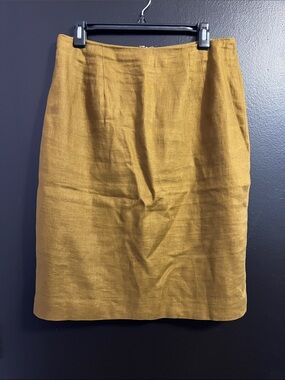 Vintage Valerie Stevens Camel Linen Pencil Skirt